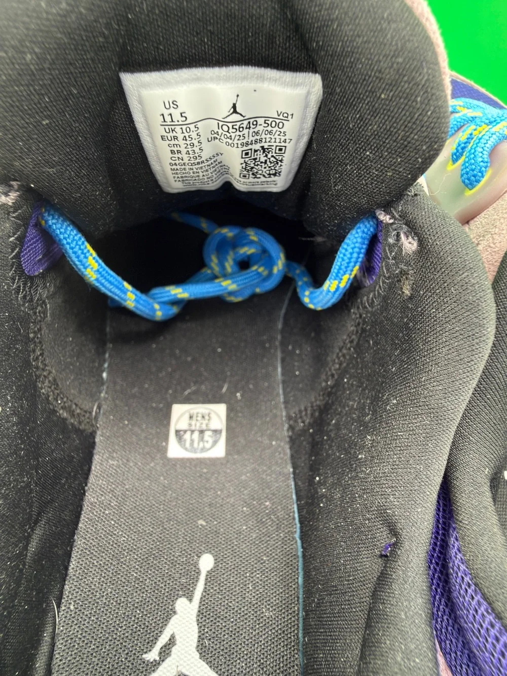Jordan Multicolor Athletic Sneakers with Blue & Purple Accents